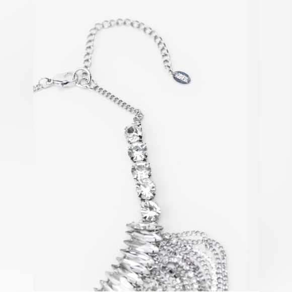 Zara - CASCADING CHOKER WITH RHINESTONES - Silver - Picture 3 of 6